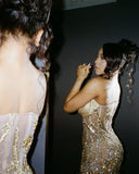 Sweetheart Sleeveless Long Mermaid Prom Dress With Split Sequin Graduations Gowns For Teens High Schools HZ0311