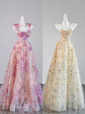 Cute Ball Gown Sweetheart Floral Long Prom Dresses Formal Gowns Inspo Evening Outfit HZ0311