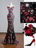 Modest Mermaid Sweetheart Black Tulle With Appliques Long Prom Dresses Impress 18th Birthday Outfits Party Gown HZ0311