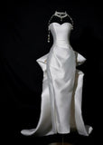 Plain Wedding Dresses Sheath Sweetheart Satin Pleated Brides Dress Fitted Long Bridal Gowns HZ0311