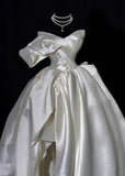 Classic Wedding Dresses Ball Gown Sweetheart Satin High Low Brides Dress Fitted Bridal Gowns HZ0311