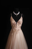 Retro A Line Spaghetti Strap Blush Pink 90s Tulle Long Prom Dresses Inspo 18th Birthday Outfits Formal Dress HZ0311