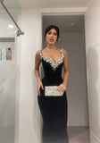 Elegant Mermaid Sweetheart Black Bodycon Evening Women Party Long Formal Prom Dress 16 Birthday Gown Ladies Dresses HZ0311
