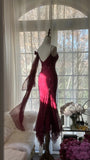 Elegant Mermaid Spaghetti Straps Burgundy Chiffon Prom Dresses Inspiration Trending Evening Gowns Formal Party Prom Dress HZ0311