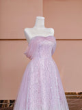 Sparkly A line Off The Shoulder Pink Sequined With Short Sleeves Formal Evening Dress Gowns Long Prom Dresses HZ0311