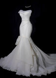 Plain Wedding Dresses Mermaid Strapless Ivory Sleeveless Brides Dress Fitted Bridal Gowns HZ0311