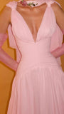 Attractive V-neck Prom Dresses For Women Pleated A-Line Lace Appliques Formal Evening Gowns HZ0311