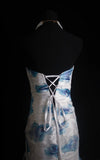 Retro Mermaid Sweetheart Floral Blue 2000s Long Prom Dresses Inspo 19th Birthday Outfits Formal Dress HZ0311
