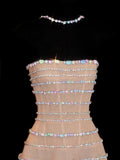 Sparkling Ball Gown Strapless Champagne With Silver Beaded Inspo Formal Party Gowns Long Prom Dresses HZ0311