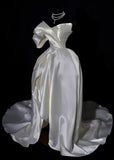Classic Wedding Dresses Ball Gown Sweetheart Satin High Low Brides Dress Fitted Bridal Gowns HZ0311