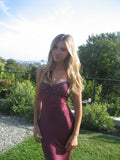 Sexy Mermaid Halter Burgundy With Beaded Inspo Formal Party Gowns Long Prom Dresses HZ0311