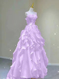 Pink princess evening dress, fairy party dress, girl¡¯s birthday flower dress, Sweet 16 Prom Dresses HZ0311