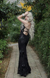 Spaghetti Straps Floral Long Prom Dresses Sheath Sexy Party Dress For Teens HZ0311