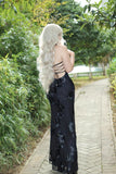 Spaghetti Straps Floral Long Prom Dresses Sheath Sexy Party Dress For Teens HZ0311