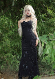 Spaghetti Straps Floral Long Prom Dresses Sheath Sexy Party Dress For Teens HZ0311