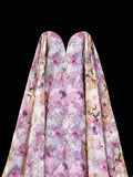 Floral Prom Dress Aesthetic A line Sweetheart With Cape Chiffon Style Impress Long Prom Dresses Party Formal Gowns HZ0311