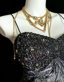 Unique Mermaid Spaghetti Strap Grey Lace 90s With Beads For Women Party Dresses Long Prom Dress 20th Birthday Gowns HZ0311