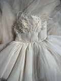 Ethereal Wedding Gowns Brides Dresses Ball Gown Spaghetti Strap for Bride Tulle White Petite/Plus Size Bridal Gown With Feathers For Women HZ0311