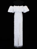 Wedding Gowns Dresses Elegant Modest for Bride Sheath Off The Shoulder With Short Sleeves Lace Petite/Plus Size Bridal Gowns For Women HZ0311