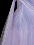 Modest Prom Dress Aesthetic Mermaid Off The Shoulder Lilac Tulle With Cape Style Impress Long Prom Dresses Party Formal Gowns HZ0311