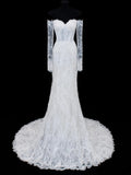 Wedding Gowns Dresses Elegant Modest for Bride Mermaid Off The Shoulder With Long Sleeves Lace Petite/Plus Size Bridal Gowns For Women HZ0311