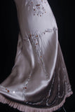 Vintage Prom Dresses 90s Formal Mermaid Spaghetti Strap Silver Gray Mid Length Party Gowns Prom Dresses HZ0311