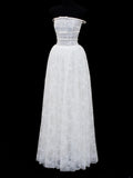 Princess Wedding Gowns Dresses Elegant Modest for Bride A Line Strapless Lace White Petite/Plus Size Bridal Gowns For Women HZ0311