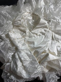 Timeless Women's Mermaid Halter Sleeveless White Taffeta Tiered Pleated With Beads Long Vintage Fitted 1920s Wedding Dresses HZ0311