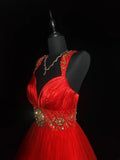 Vintage Ball Gown Sweetheart Red Tulle Hoco Gowns Short 16th Birthday Dress Homecoming Dresses Cocktail Gown HZ0311