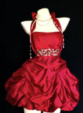 Vintage Ball Gown Halter Red Hoco Gowns Short 16th Birthday Dress Homecoming Dresses Cocktail Gown HZ0311