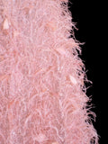 Modest Prom Dress Aesthetic Ball Gowns Strapless Tulle Pink With Feathers Style Impress Long Prom Dresses Party Formal Gown HZ0311