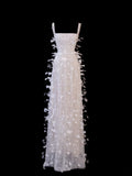 Affordable Sequin 1950s Formal A line Square Neck Sequins Feathers With Beads Style Impress Long Prom Dresses Party Gowns HZ0311