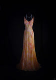 Vintage Prom Dresses 90s Formal Mermaid Spaghetti Straps Floral Orange With Beadings Long Party Gowns Prom Dresses HZ0311