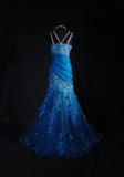 Vintage Prom Dresses 90s Formal Mermaid V Neck Royal Blue Chiffon With Beadings Lace Long Party Gowns Prom Dresses HZ0311