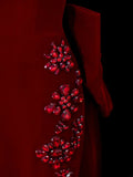 Classic 1950s Formal Mermaid Off The Shoulder Burgundy Velvet With Beads Bow-knot Style Impress Long Prom Dresses Party Gowns HZ0311