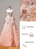 Sparkly Prom Dresses Aesthetic Ball Gown Sweetheart Ombre Pink With Beads Feathers Inspo Impress Long Party Formal Gown For Teenagers High Schools HZ0311