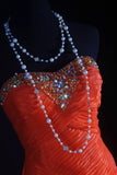 Vintage Mermaid Sweetheart Red Long Party Dress With Tulle Beads 1950s Retro Classy Birthday Dinner Prom Dress HZ0311