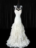 Timeless Long Wedding Gowns 70s Ideas Classy Halter Dresses Mermaid Bohemian Style for Bride With Fitted Pleated Tiered Bridal Gown HZ0311