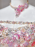 Beautiful Ball Gown Strapless White Sequins Long Formal Fancy With Beaded Prom Evening Dress Dinner Outfits Party Gowns For Teens HZ0311