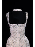 Wedding Gowns Dresses Elegant A Line Square Neck With Beadings Short Petite/Plus Size Bridal Gowns For Women HZ0311