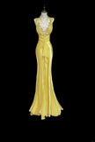 Classic Mermaid V Neck Yellow Lace Backless Ruffles Long Prom Dresses High School Senior Graduation Dance Evening Outfits HZ0311