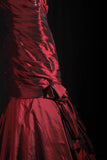 Women's Cocktail Party Gowns 90s Mermaid Square Neck Red Taffeta With Pleated Long Graduation Dinner Outfits Prom Dresses HZ0311
