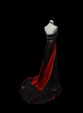 Modest A line Halter Red Black Sleeveless Long Evening Dresses Inspo Senior Night Dance Prom Dress HZ0311