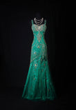 Vintage Prom Dresses Aesthetic Mermaid Sweetheart Green Semi Formal With Beads Inspo Impress Long Party Formal Gown For Teens High Schools HZ0311