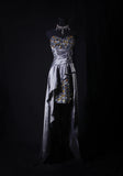 Sparkly Prom Dresses Aesthetic Sheath Strapless Gray With Beads Inspo Party Semi Formal Gown For Senior Teens High Schools HZ0311