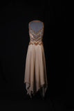 Sparkly Prom Dresses Aesthetic A Line Scoop Neck Champagne Chiffon With Beads Inspo Party Semi Formal Gown For Senior Teens High Schools HZ0311