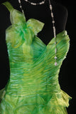 Modest High Low One Shoulder Green Tulle Prom Dress Long Party Gowns Evening Dresses HZ0311