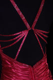 Vintage 80s Mermaid Halter Red Satin Prom Dress Long Party Gowns Evening Dresses HZ0311