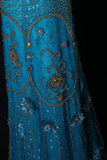 Classy Prom Dresses 1950s A line Tulle With Gold Beaded Blue Long Parties Gowns Evening Dress HZ0311