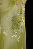 Classy Prom Dresses 1950s Mermaid V Neckline Green Chiffon With Floral Long Parties Gowns Evening Dress HZ0311